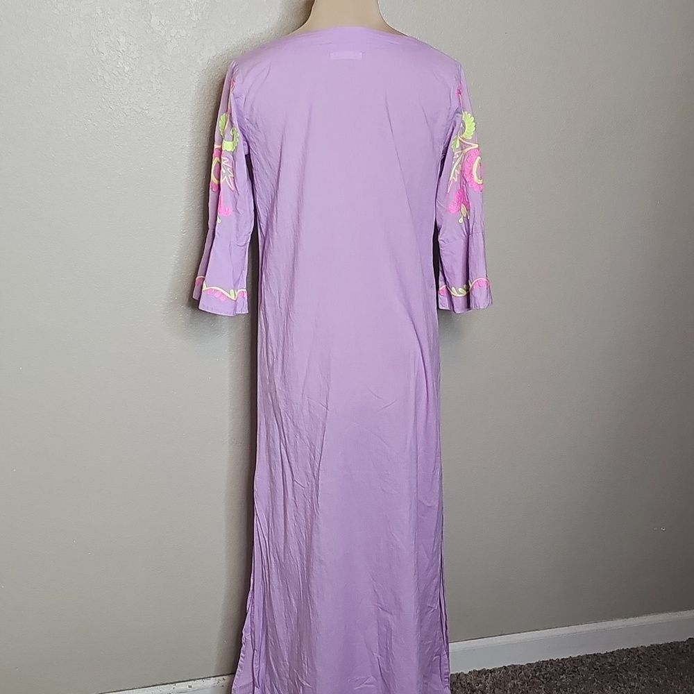 Embroidered Lavender Maxi Dress - Picture 6 of 10